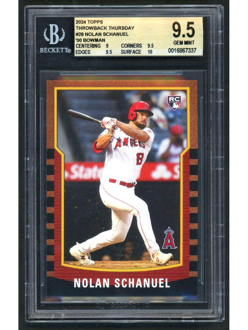 2024 Topps Throwback  #28 Nolan Schanuel Rookie Angels (RC) BGS 9.5 Gem Mint
